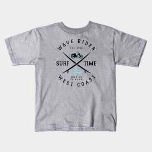 Wave Rider Surf Time Kids T-Shirt